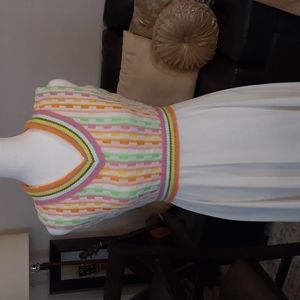 Vintage maxi dress with colorful crop bodice size 8